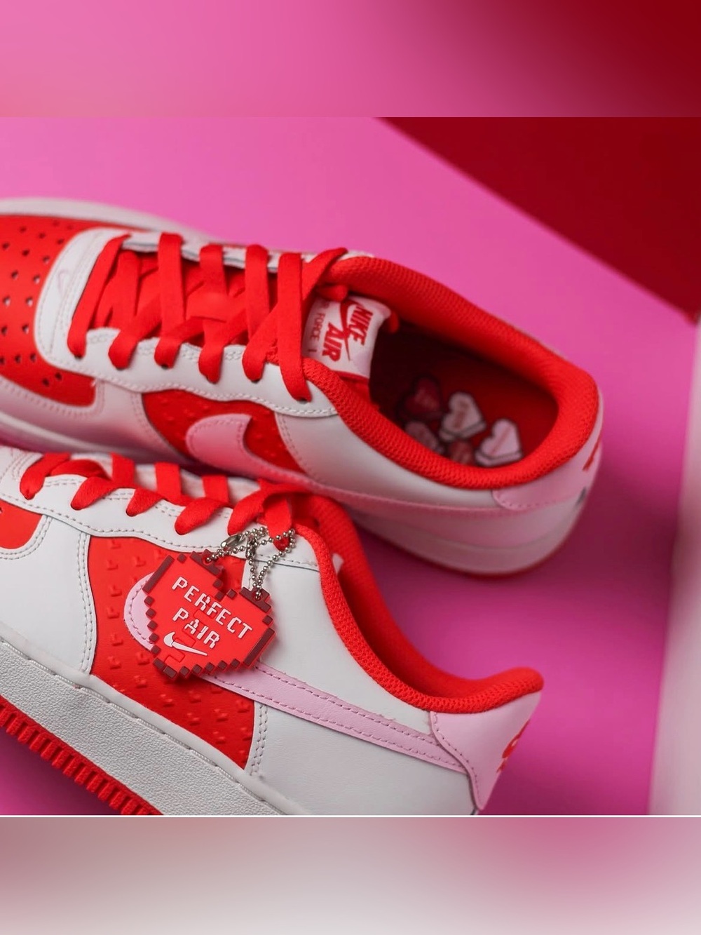 💕HTF NIKE AIR FORCE 1 VALENTINE’S DAY LIMITED EDITION SNEAKERS 5.5 Y 7 38 EU - Picture 2 of 15